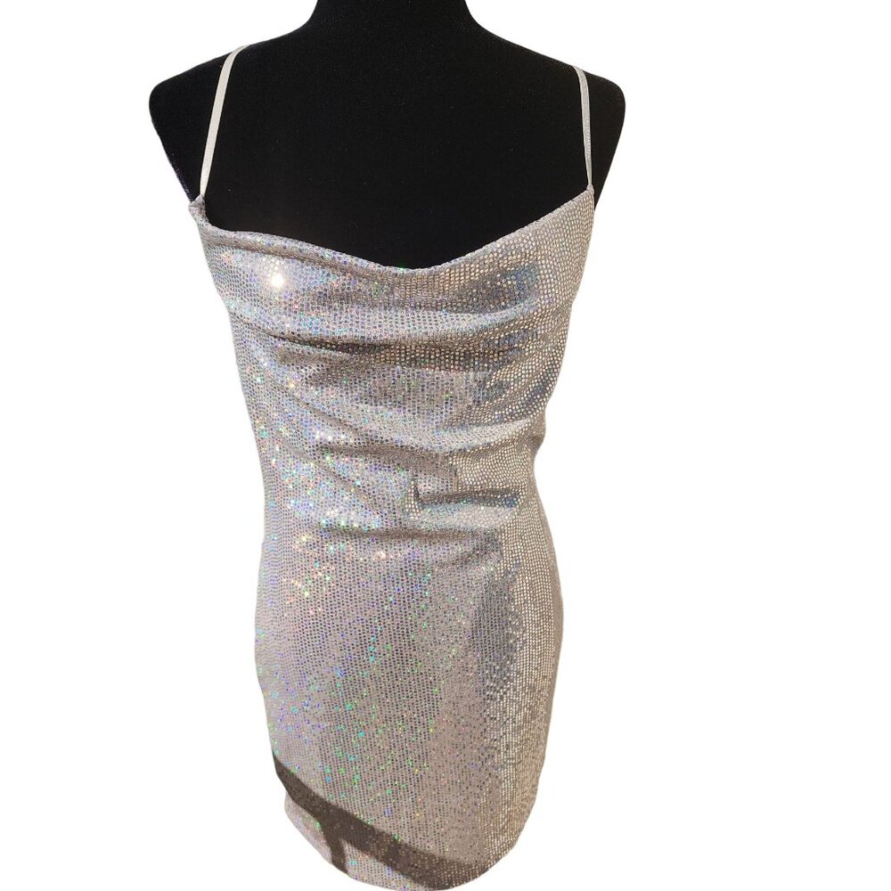 💎🎉♛⚜ Sparkly Dazzling Embellished Shimmering Party Holiday Cocktail Sexy Dress - Picture 7 of 15
